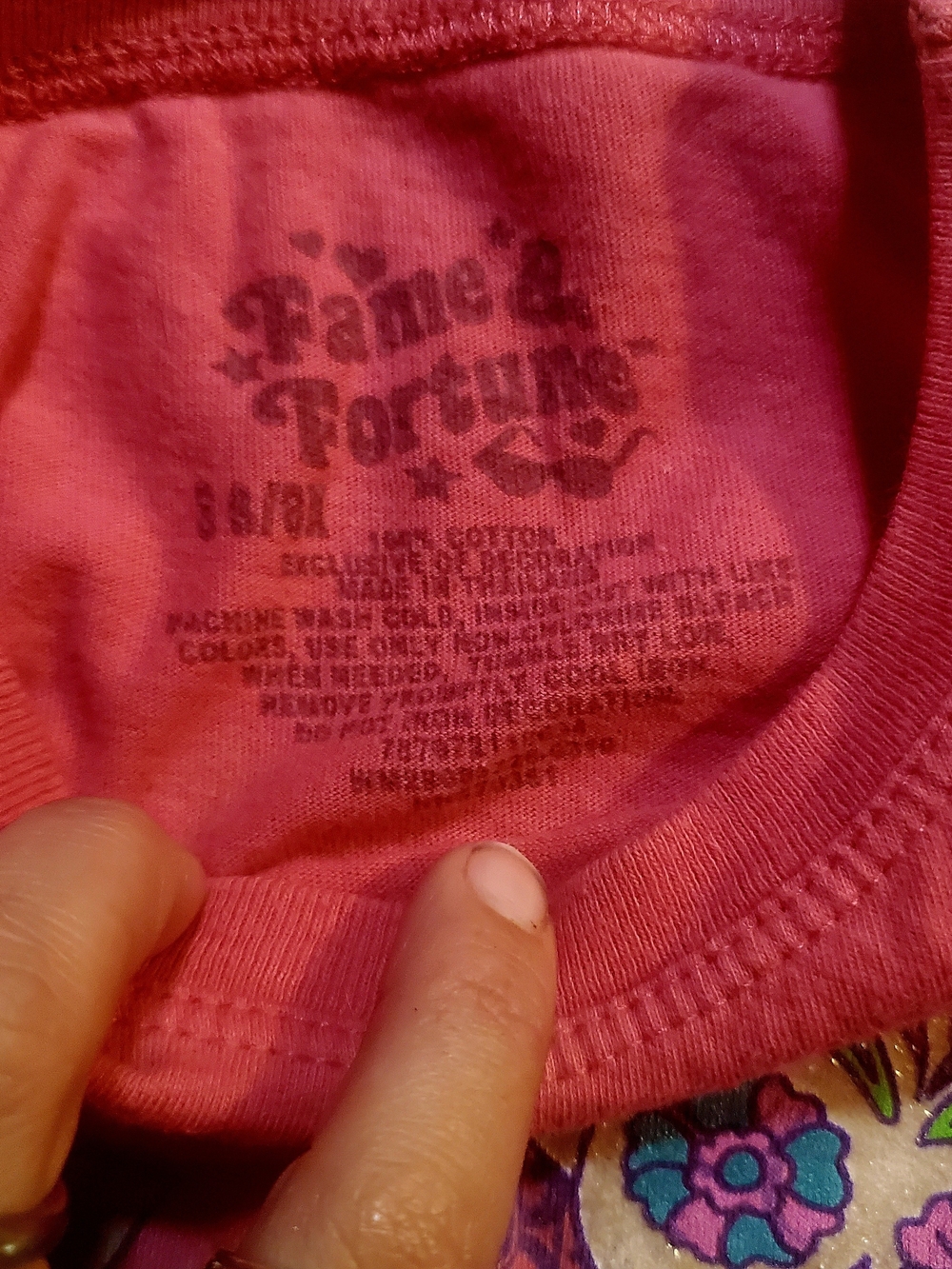 Womens Fame & Fortune Hot Pink Sugar Skull & Rose Graphic Tee - Picture 6 of 6
